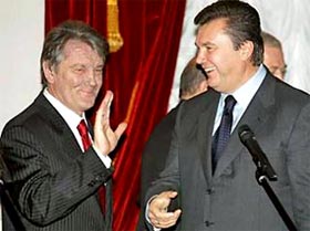 Ющенко и Янукович. Фото с сайта pdsp.ru