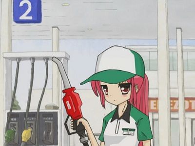 Автозаправка (из японского мультфильма). Фото: anime.astronerdboy.com