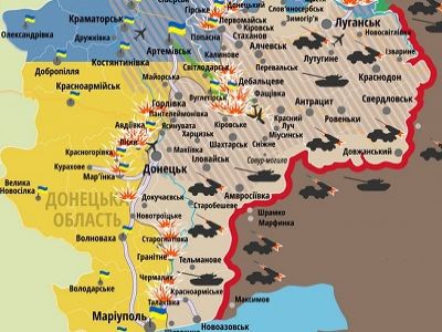 Карта ситуации на востоке Украины на 7.2.15. Фото: inforesist.org