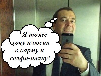 Селфи Медведева. Коллаж: Каспаров.Ru