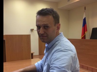 Оппозиционер Алексей Навальный в Симоновском суде. Фото: Twitter Киры Ярмыш