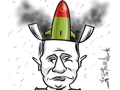Что в голове у Путина? (https://t.me/PetrenkoAndryi/1651) Карикатура А.Петренко: t.me/PetrenkoAndryi