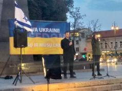 Акция солидарности с Украиной и Израилем, Вильнюс, 9.10.23. Фото: 