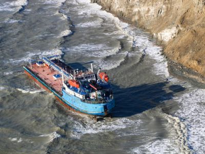 Место крушения танкеров в Керченском проливе. Фото: Минприроды России